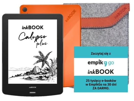Zestaw Czytnik E-booków Calypso Plus Orange + Etui + Kod Empik Go 30 dni InkBOOK