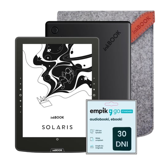 Zestaw Czytnik E-booków Solaris Black + Etui + Kod Empik Go 30 dni InkBOOK