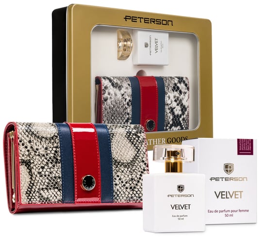 Zestaw damski portfel skórzany + perfumy - Peterson Peterson