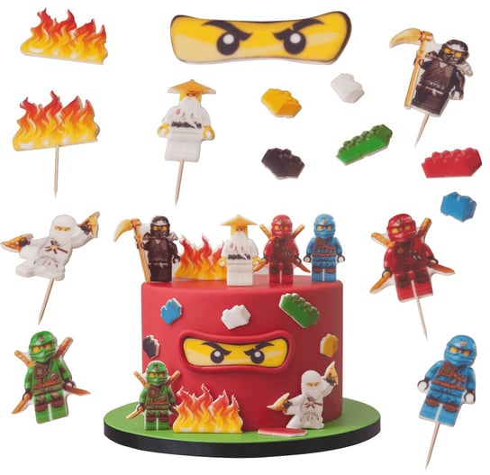 Zestaw Dekoracje Na Tort Lego Ninjago 15 El. 2D Słodka Fanaberia