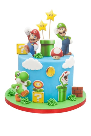 Zestaw Dekoracje Na Tort Super Mario 14 El. 2D Słodka Fanaberia