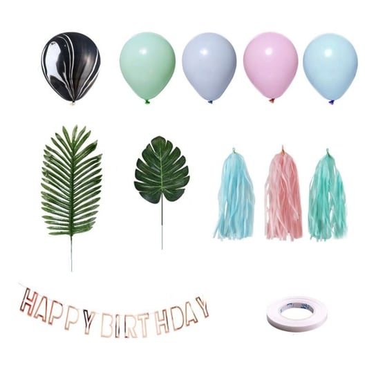 Zestaw dekoracji, balonów urodzinowych - kolorowy HEDO