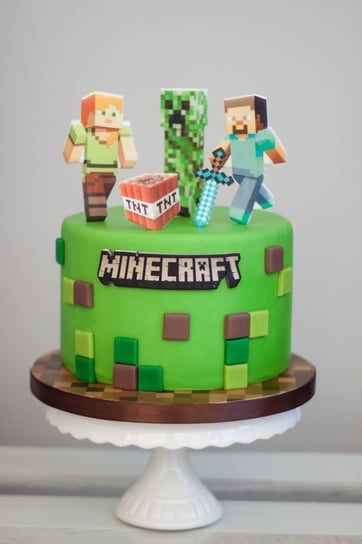 Zestaw Dekoracji Na Tort Topper Minecraft  21 El. Słodka Fanaberia
