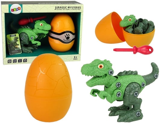 Zestaw Dinozaur Tyranozaur Rex Z Jajkiem Diy Śrubokręt Zielony Lean Toys