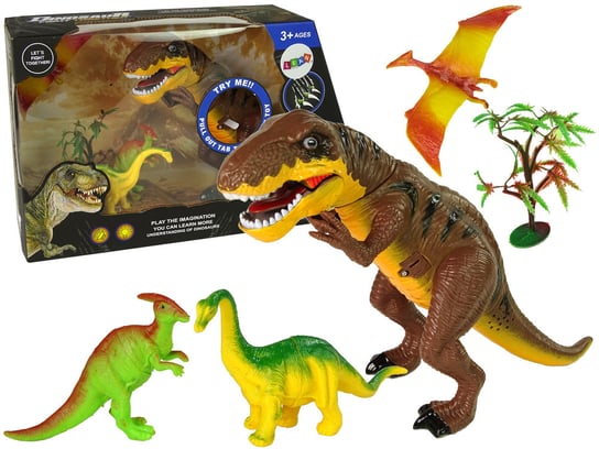 Zestaw Dinozaurów Tyranozaur Rex Akcesoria Dźwięk Światła Lean Toys