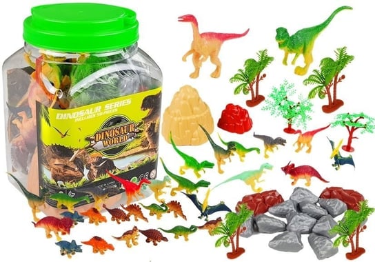 Zestaw Dinozaurów w Słoiku + Akcesoria Diplodok Lean Toys