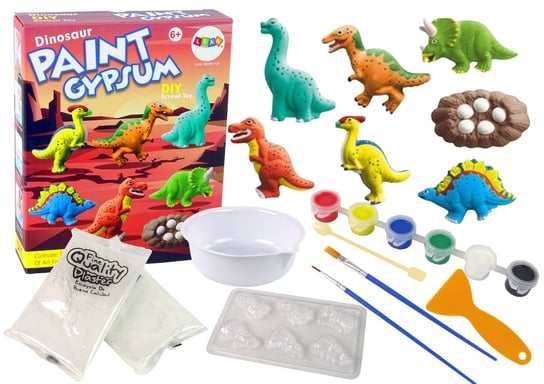 Zestaw DIY Odlewy Gipsowe Malowanie Farby Dinozaury Inna marka