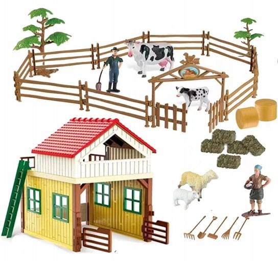 Zestaw Dla Dzieci Farma Stodoła, Zagroda, Figurki + Akcesoria Skala 1:24 (3906) Handloteka