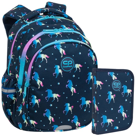Zestaw dla dziewczynki do klasy 1-3 plecak i piórnik Coolpack Blue Unicorn CoolPack