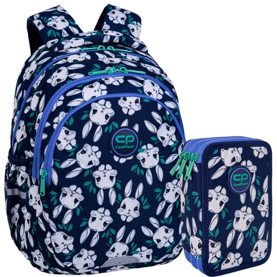 Zestaw dla dziewczynki do klasy 1-3 plecak i piórnik Coolpack Bunnyland królik CoolPack
