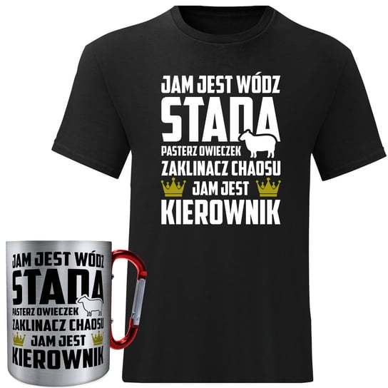 ZESTAW DLA KIEROWNIKA KOSZULKA MĘSKA PREZENT KIEROWNIK L + KUBEK METALOWY Wondergift