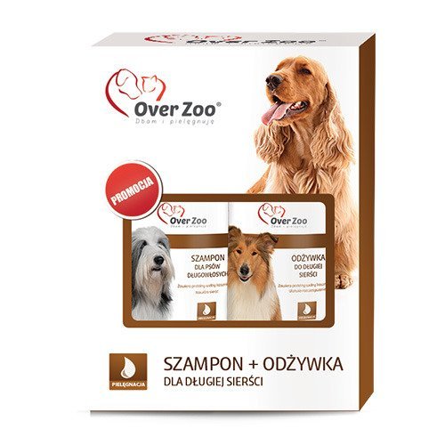 Zestaw dla psów długowłosych: szampon i odżywka OVER ZOO, 490 ml Over Zoo