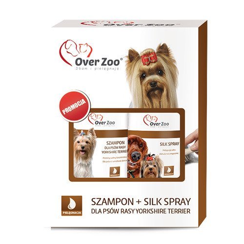 Zestaw dla psów rasy Yorkshire Terrier - szampon + spray ułatwiający rozczesywanie OVER ZOO, 500 ml Over Zoo