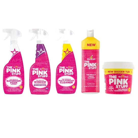 Zestaw do czyszczenia THE PINK STUFF Pasta+Płyn do łazienki+Płyn uniwersalny+Płyn do szyb+Mleczko The Pink Stuff