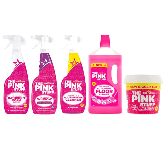 Zestaw do czyszczenia THE PINK STUFF Pasta+Płyn do łazienki+Płyn uniwersalny+Płyn do szyb+Płyn wielofunkcyjny The Pink Stuff