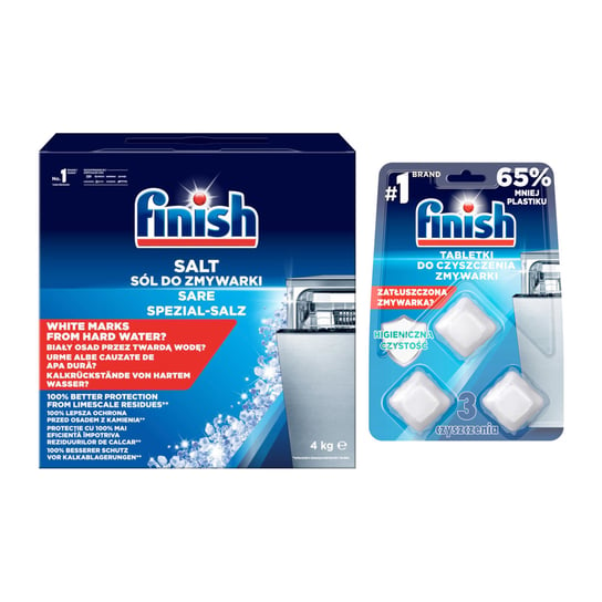 Zestaw do czyszczenia zmywarki FINISH tabletki + sól 4 kg FINISH