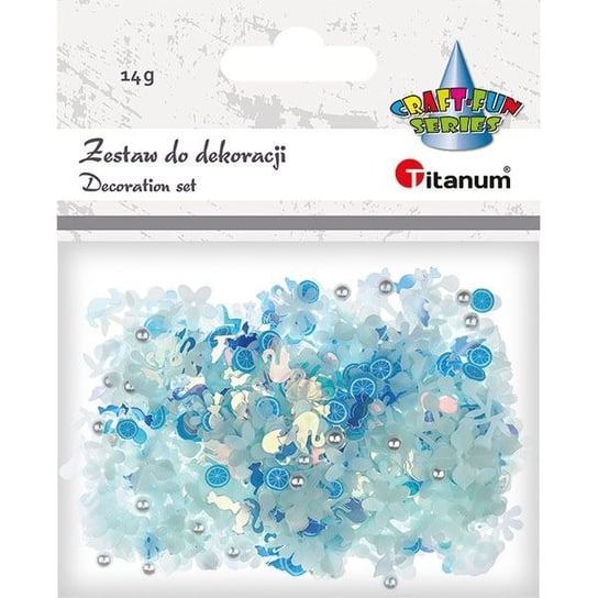 Zestaw do dekoracji cekiny kwiaty konfetti 14g niebieski Titanum Titanum