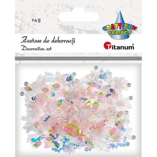 Zestaw do dekoracji cekiny kwiaty konfetti 14g różowy Titanum Titanum