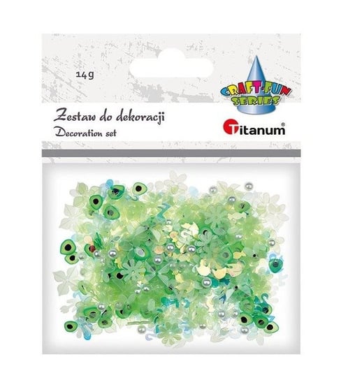 Zestaw do dekoracji cekiny kwiaty konfetti 14g zielony Titanum Titanum