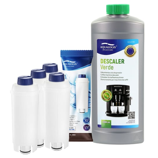 Zestaw Do Delonghi AL-S002 4szt, Odkamieniacz Verde 750ml 1szt Aqualogis