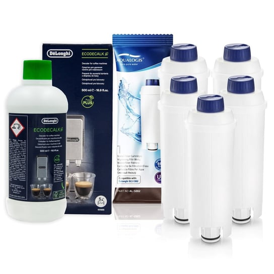 Zestaw Do Delonghi AL-S002 5szt, Odkamieniacz EcoDecalk 500ml Aqualogis