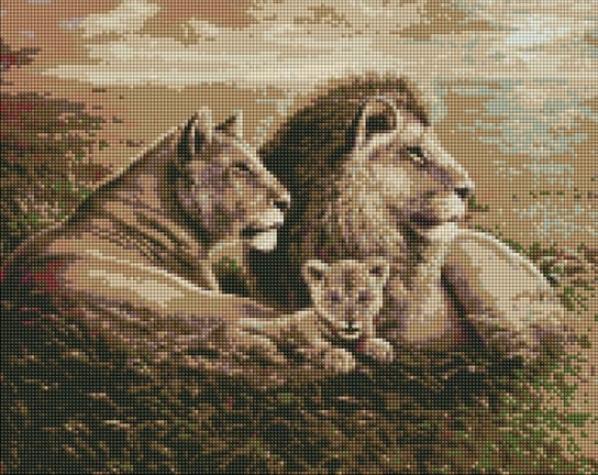 Zestaw do diamentowy mozaika. "Rodzina lwów ©Siergiej Łobach" 40х50cm, AMO7334 Ideyka