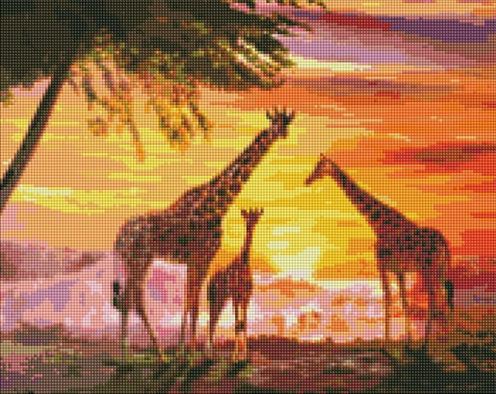 Zestaw do diamentowy mozaika. "Rodzina żyraf ©ArtAlekhina" 40х50cm, AMO7327 Ideyka