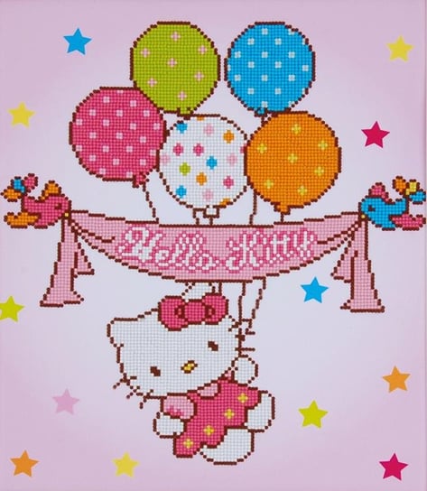 Zestaw do diamond painting, Hello Kitty z balonami VERVACO