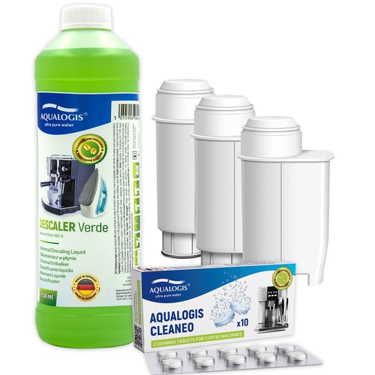 Zestaw do Ekspresów Philips AL-Inte+ 3szt, Cleaneo 10tab, Verde750ml Aqualogis