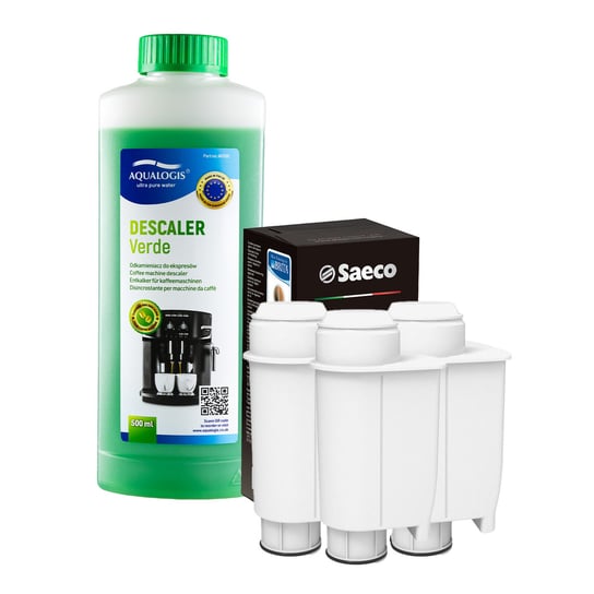 Zestaw do Ekspresu Philips Saeco Intenza+ Filtr Philips CA6702 3szt, Verde 500ml Aqualogis