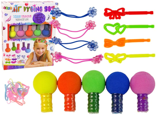 Zestaw Do Farbowania Włosów Dla Dzieci 5 Farb Gumki Lean Toys