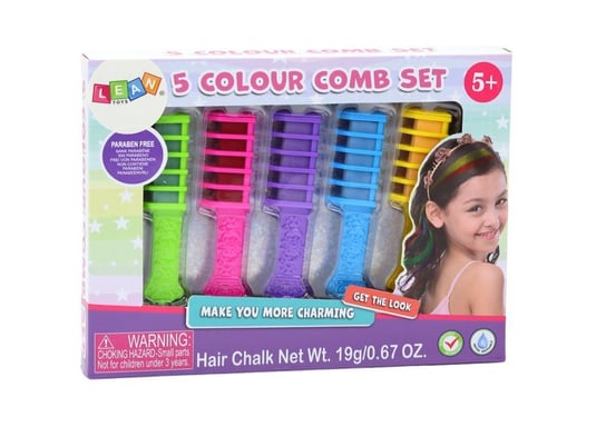 Zestaw Do Farbowania Włosów Grzebienie Kreda 5szt Kolorowe Lean Toys