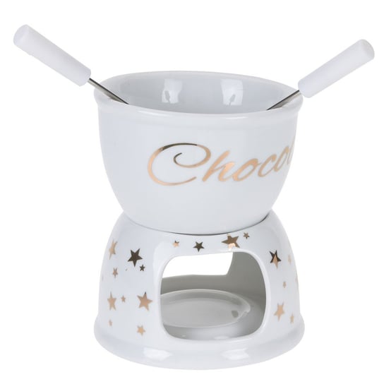Zestaw do fondue Chocolade, biały, 18x11 cm, 4 elementy EH Excellent Houseware