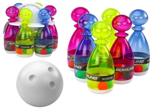 Zestaw Do Gry W Kręgle 6 Kręgli Przeźroczyste Kolorowe Lean Toys