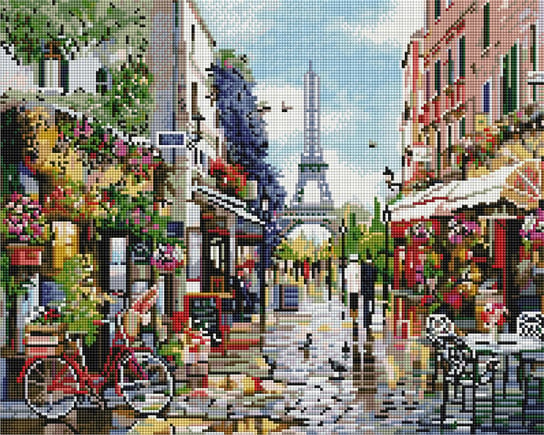 Zestaw do Haftu, Diamentowa mozaika na ramie 40x50 Kwiatowy Paryż Twoje Hobby