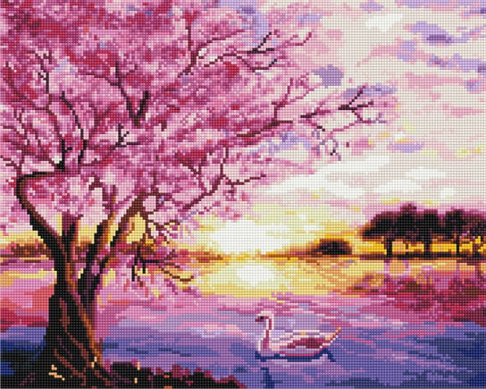 Zestaw do Haftu, Diamentowa mozaika na ramie 40x50 Różowy zachód słońca Twoje Hobby