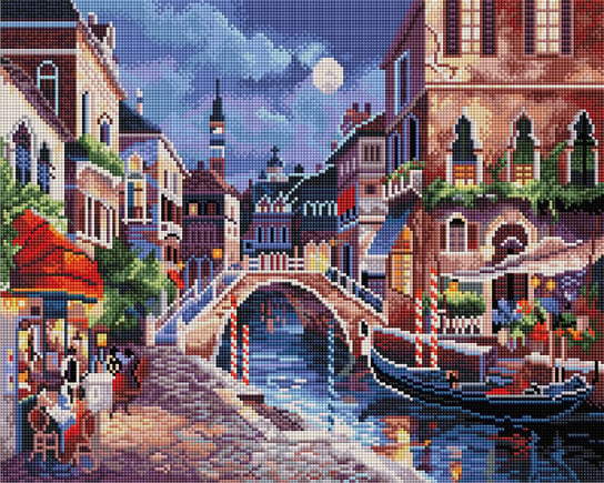 Zestaw do Haftu, Diamentowa mozaika na ramie 40x50 Wenecja nocą Twoje Hobby