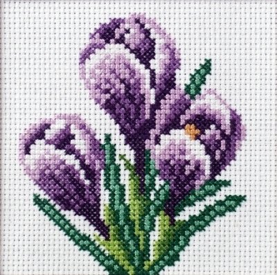 Zestaw do haftu krzyżykowego dla początkujących - Krokusy Orchidea