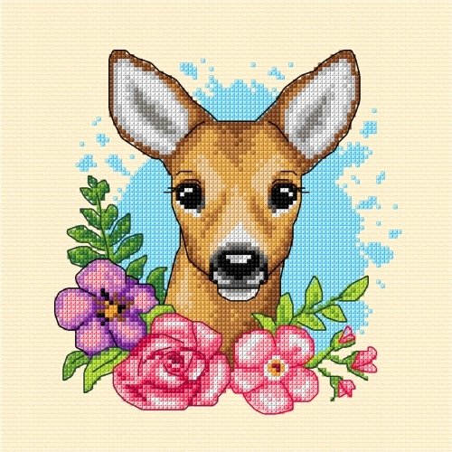 Zestaw do haftu krzyżykowego - Sarna Orchidea