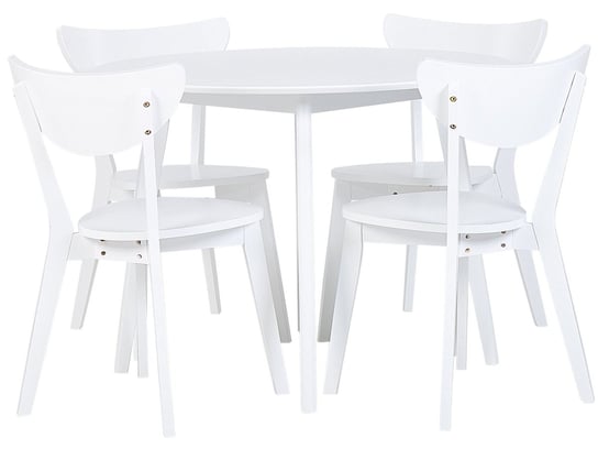 Zestaw do jadalni stół i 4 krzesła biały ROXBY Beliani