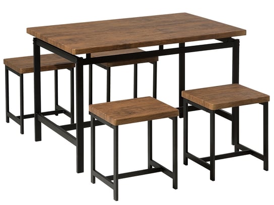 Zestaw do jadalni stół i 4 krzesła ciemne drewno z czarnym ARLINGTON Beliani