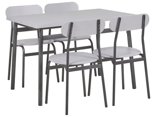 Zestaw do jadalni stół i 4 krzesła szary z czarnym VELDEN Beliani