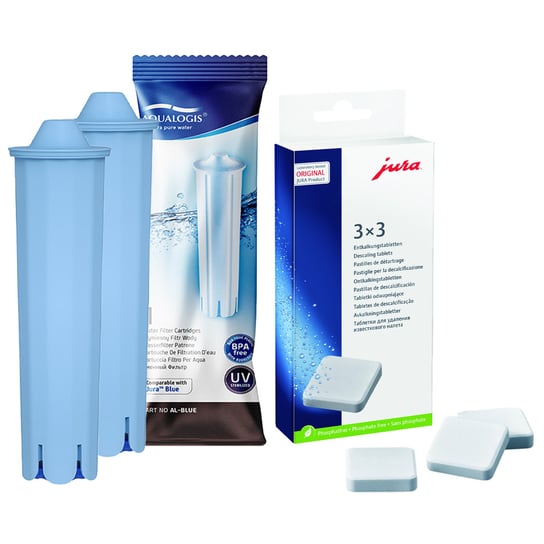 Zestaw do Jura, AL-Blue 2szt, Odkamieniacz Jura 9tab Aqualogis