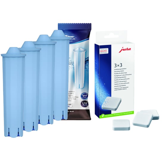 Zestaw do Jura, AL-Blue 4szt, Odkamieniacz Jura 9tab Aqualogis