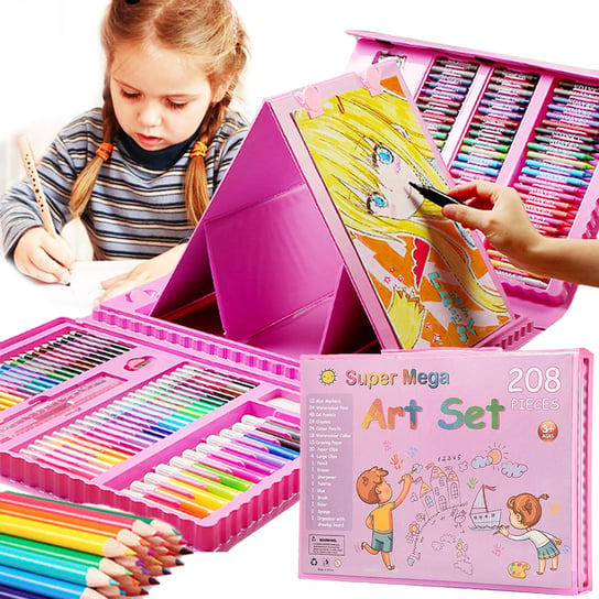 Zestaw do malowania i rysowania dla dzieci Heckermann® 208 Różowy Inna marka