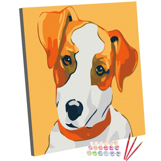 Zestaw do malowania po numerach, 20x20, Zaciekawiony Jack Russel Terrier 123Art