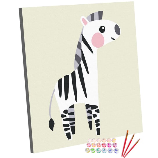 Zestaw do malowania po numerach, 20x20, Zebra Zosia 123Art