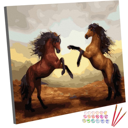 Zestaw do malowania po numerach, 40x50 cm, Dzikie Konie 123Art
