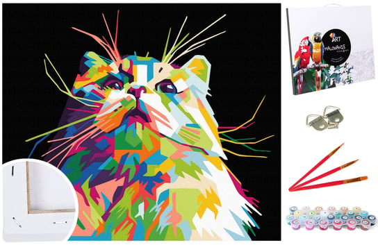Zestaw do malowania po numerach, 40x50 cm, Kolorowy Kot Perski 123Art