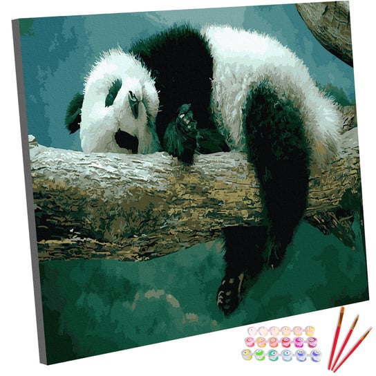 Zestaw do malowania po numerach, 40x50 cm, Panda Na Gałęzi 123Art